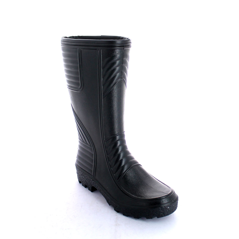 Pvc Knee Boot , with trimmed boot leg and synthetic wool inside lining