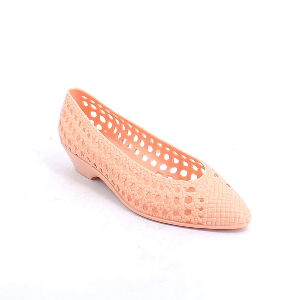 Pvc ballet flat with net perforated upper without customization
