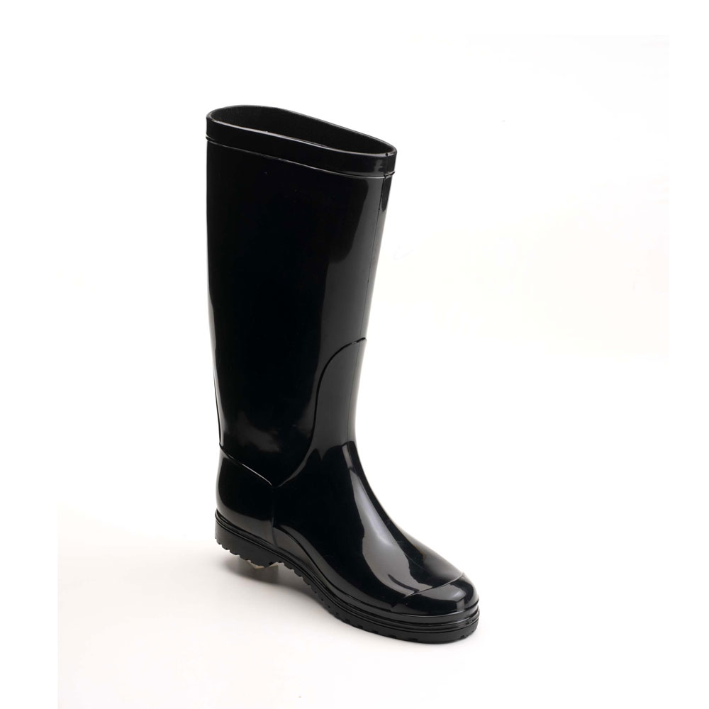 Rain boot in bright PVC with medium height boot leg