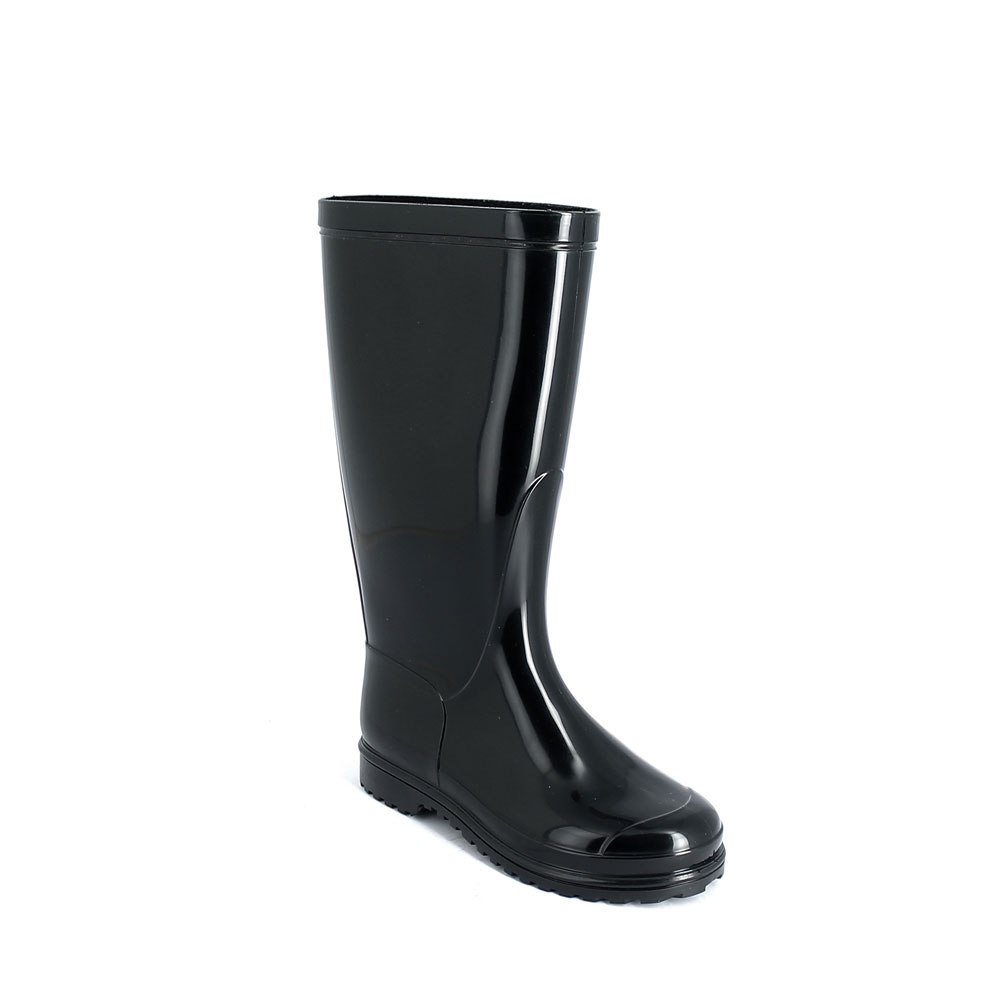 Rain boot in bright PVC with medium height boot leg