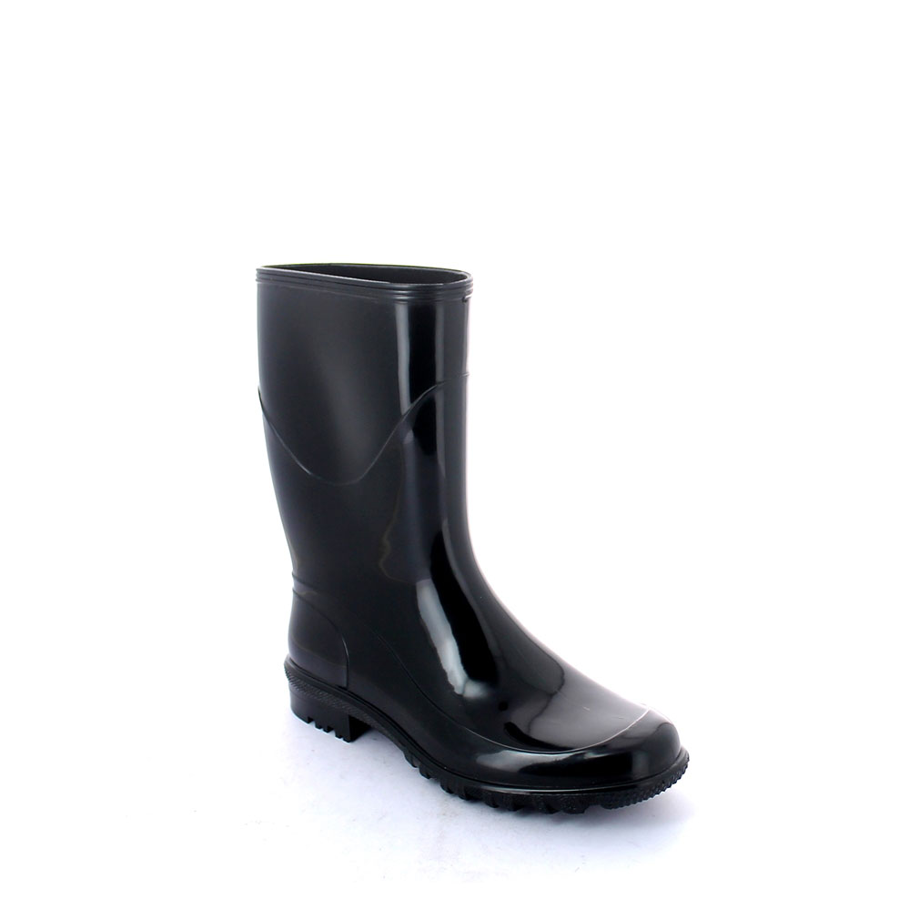 Rainboot in bright PVC, with low bootleg and calendered outsole