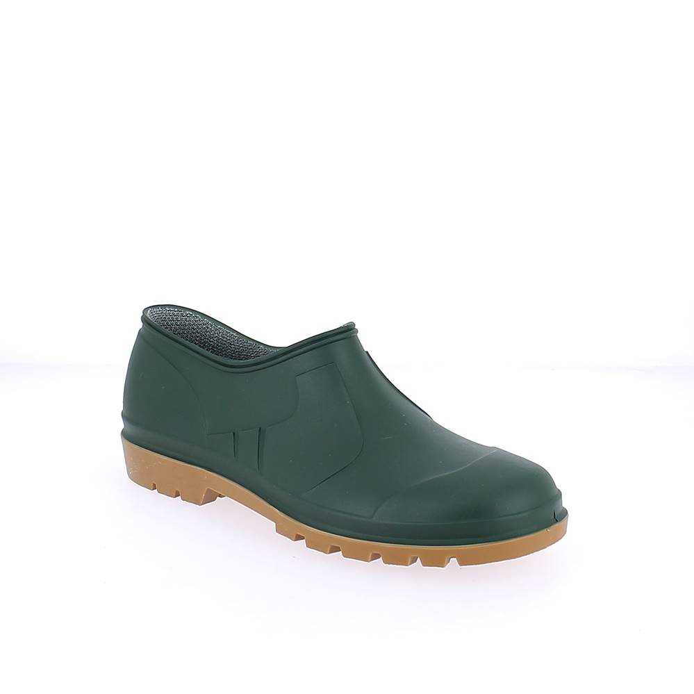 Solid and two-colour pvc ankle galosh.