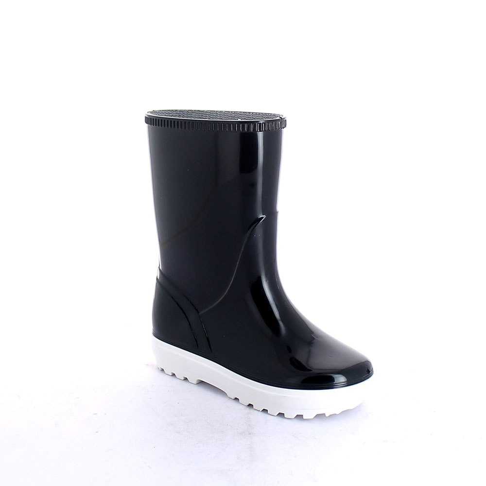 Children rainboot made of two-colour pvc with bright finish and sneaker type outsole