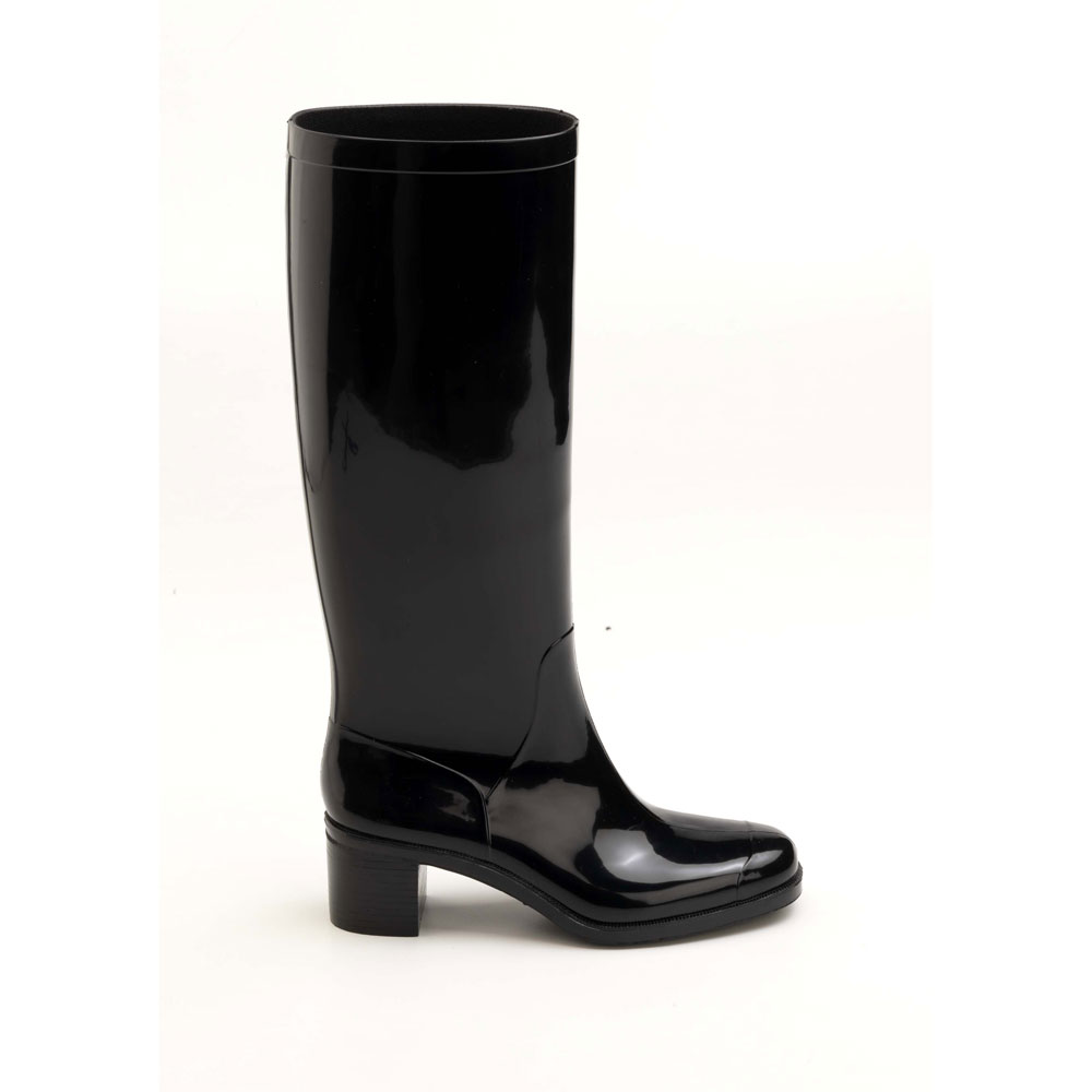 Rainboot with heel and high boot leg, squared toe-end, Woman, Boots ...