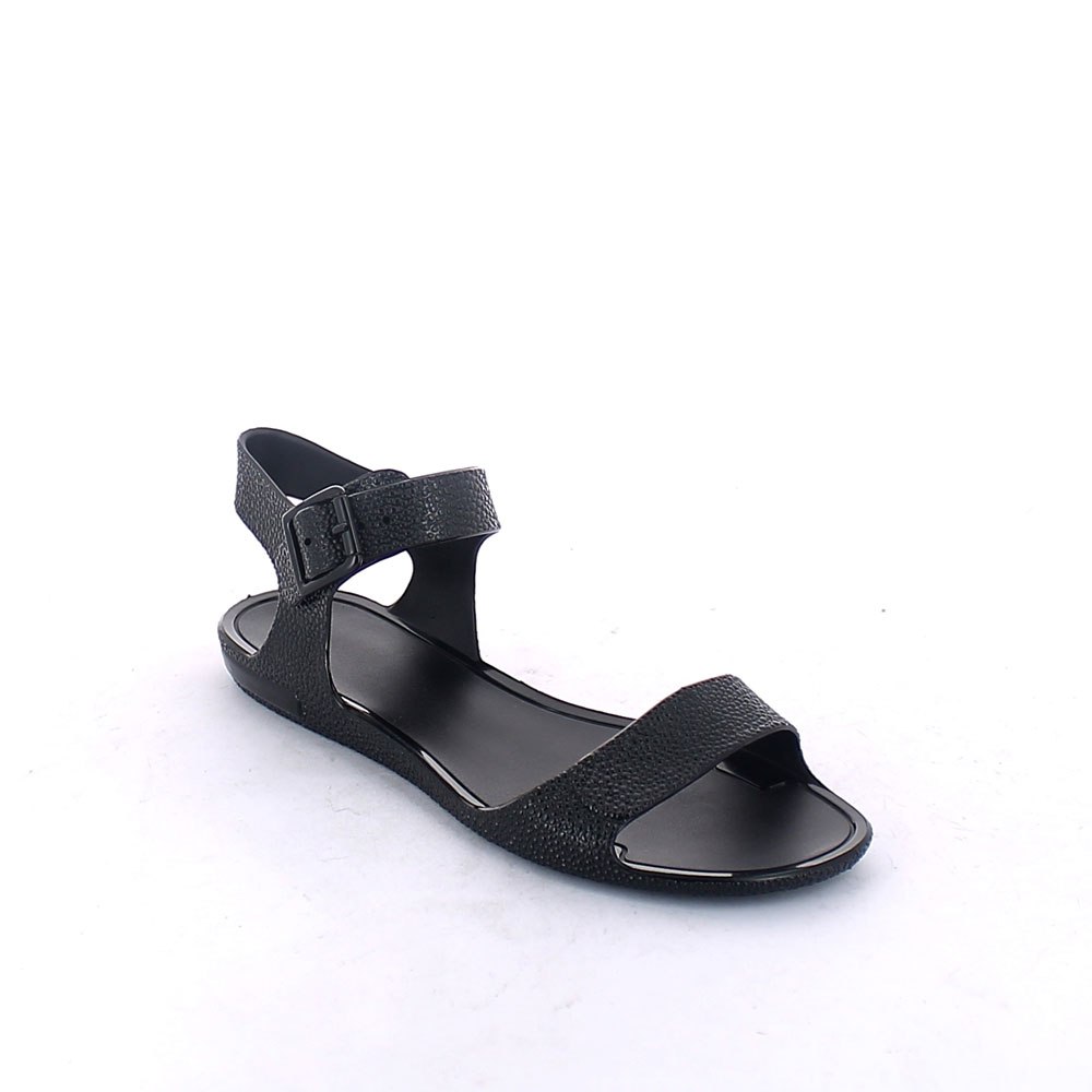 Sandalo in pvc opaco con stampa razza e cinturino alto alla caviglia