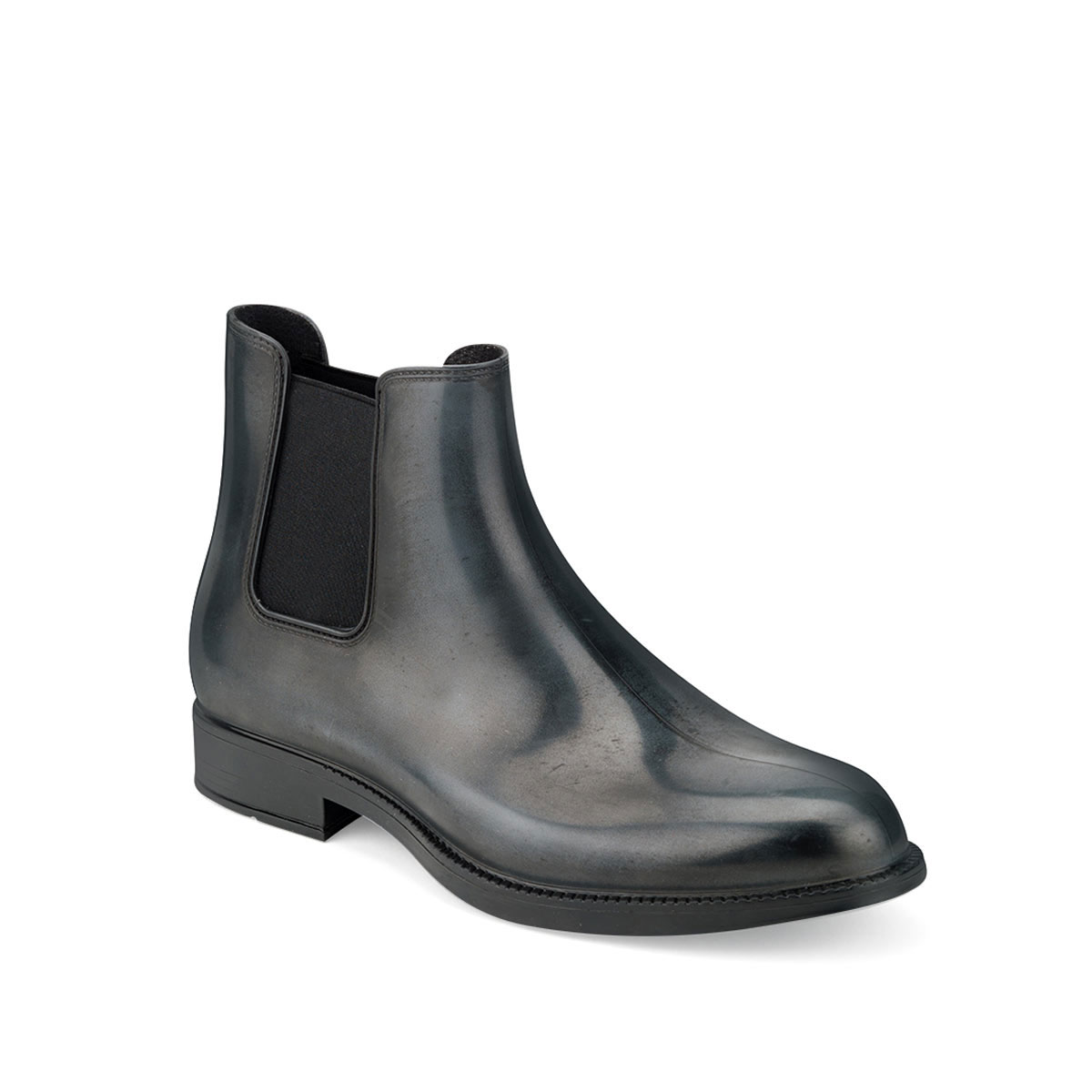 Chelsea boot in brushed effect pvc with elastic band on ankle sides and insole - gray colour