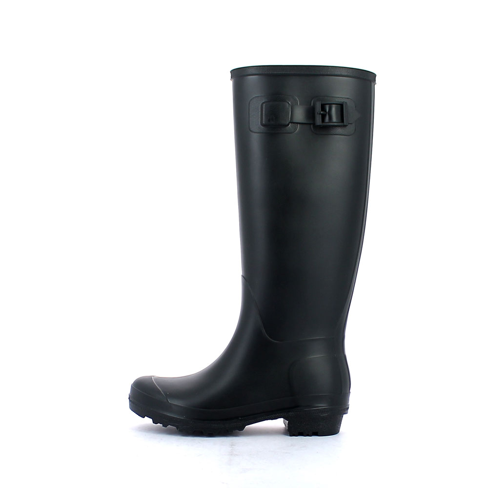 Wellington boot in matt pvc with buckle on vamp upper side and classic ...