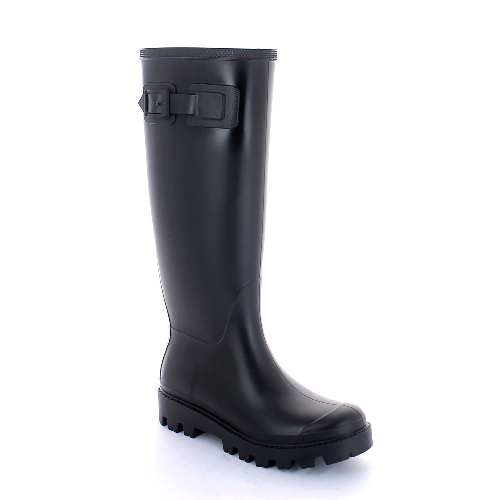 Matt finish pvc Boot with high boot leg and VIB type outsole - plastic strap and buckle