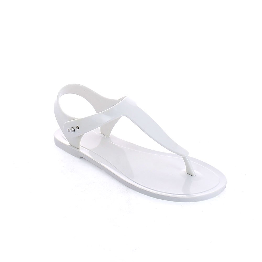 Bright finish Pvc flip flop sandal with metal peg fastening