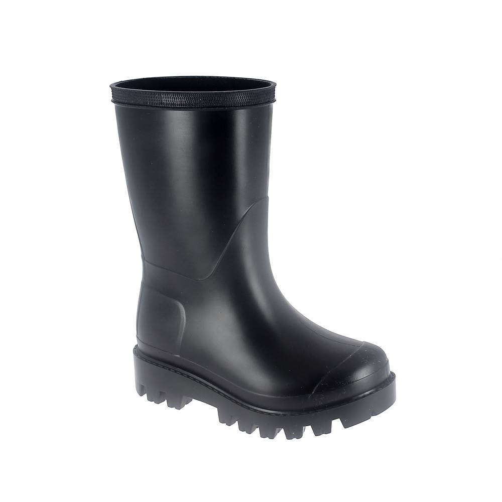 Children rainboot made of two-colour pvc with mat finish and lug type outsole