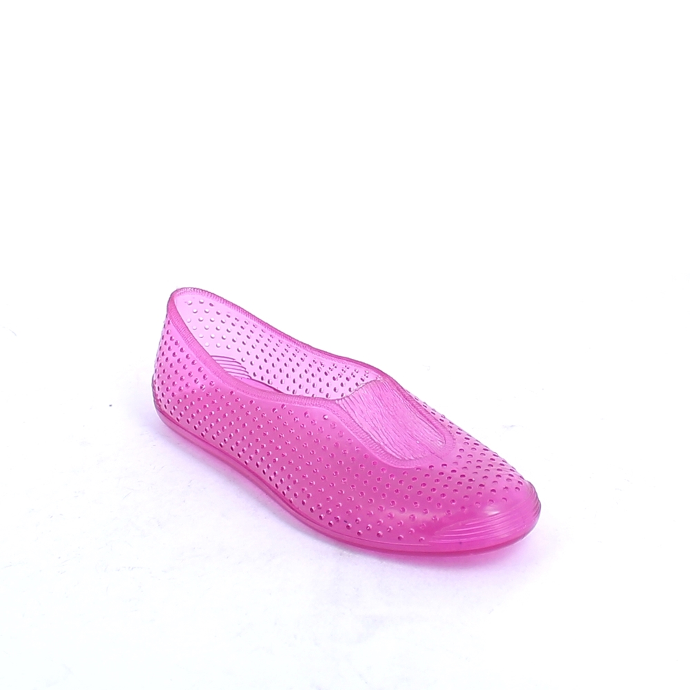 Solid colour pvc Ballet flat with perforations