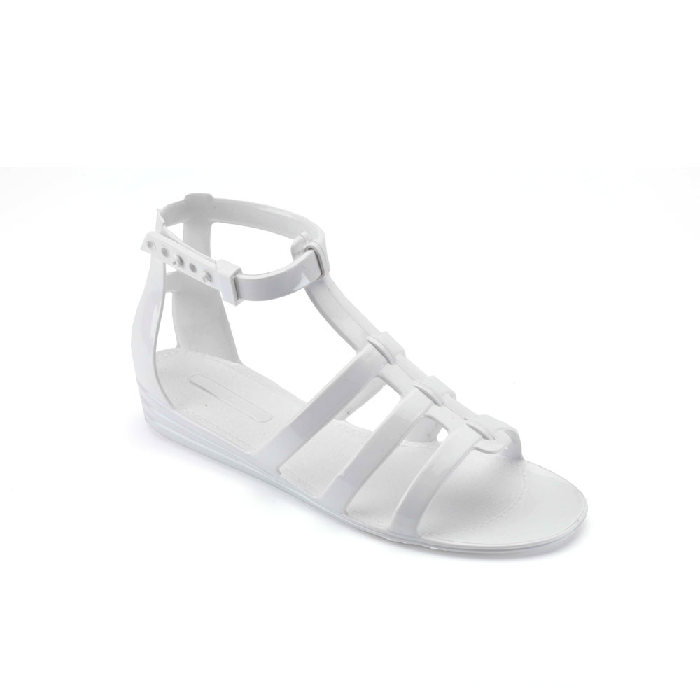 "Slave" type Sandal made of solid colour pvc with bright finish