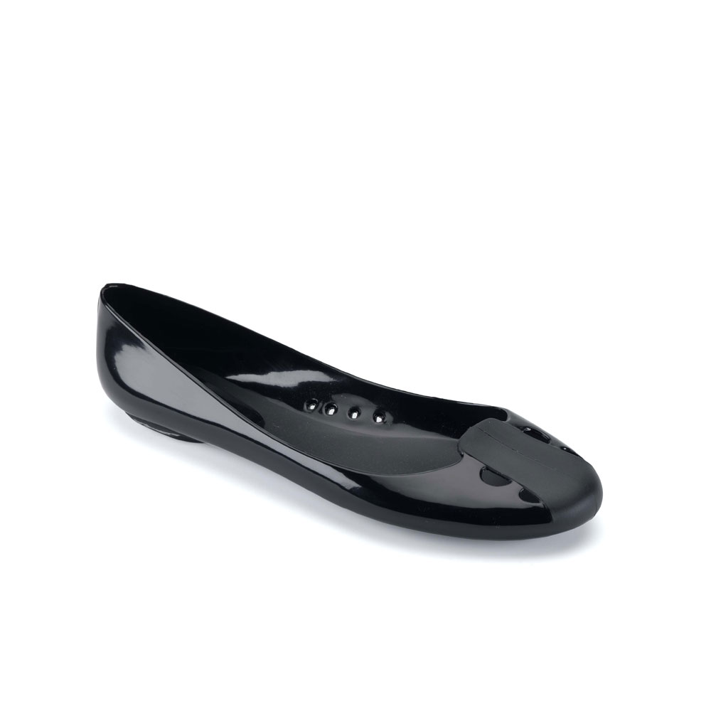 Round toe-end Ballet shoe made of solid colour Pvc with bright finish