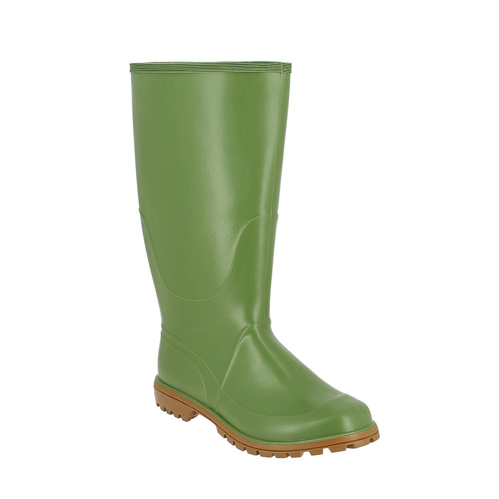 Pvc knee boot with lug outsole