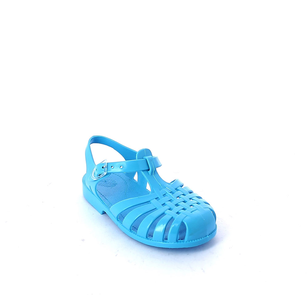 Solid colour pvc sandal with bright effect