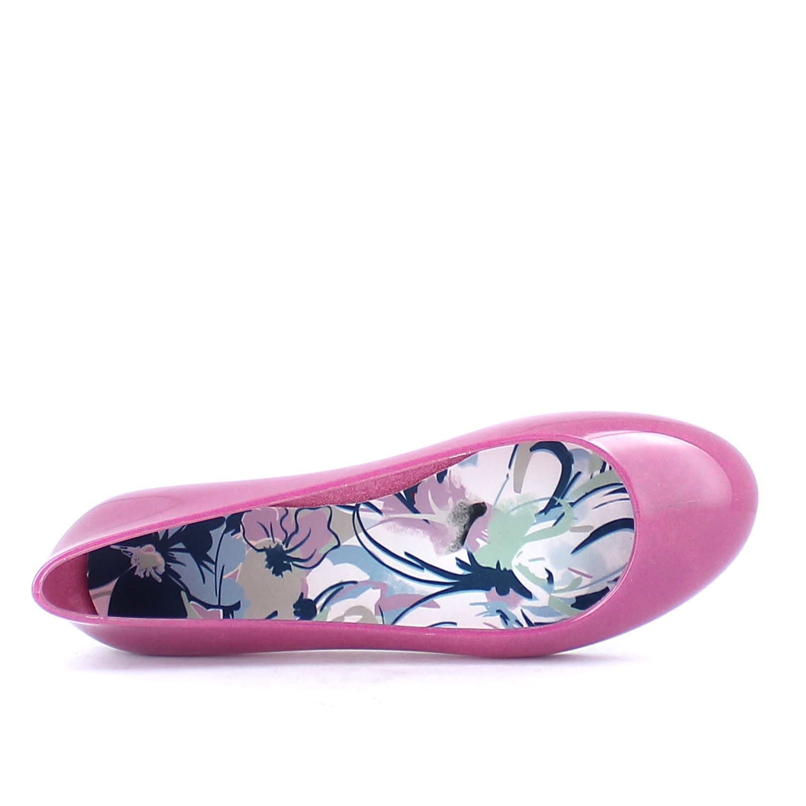 Insole with a coloured canvas basis for pvc ballet flat